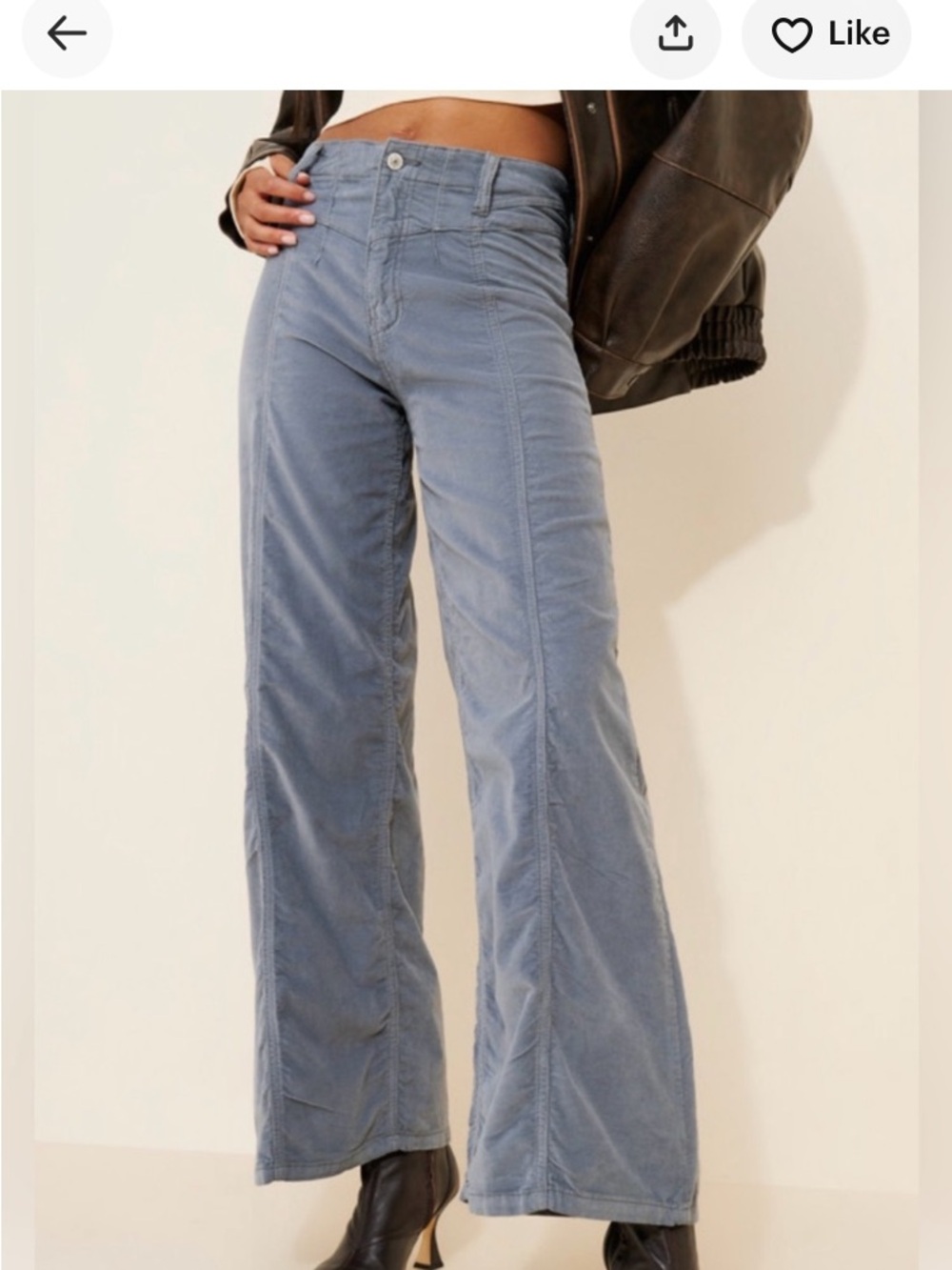 Free People We The Free Libre Cord Wide-Leg Jeans NWT in Mockingbird